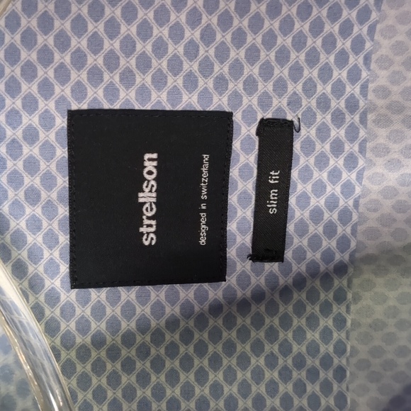 STRELLSON* Silas button front collared long sleeve mens dress shirt 41/16 blue - Picture 9 of 12